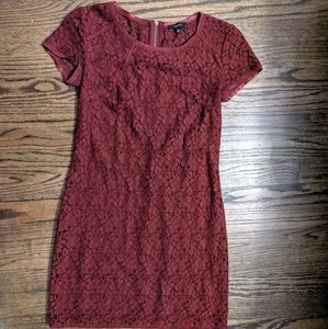TALULA - Oji BURGUNDY Lace Dress